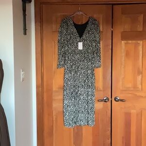 Floral Black and White Dress